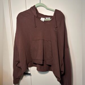 Brown Cropped Nike Hoodie